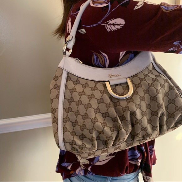 Gucci Handbags - AUTH Gucci GG Monogram D Ring Hobo Shoulder Bag